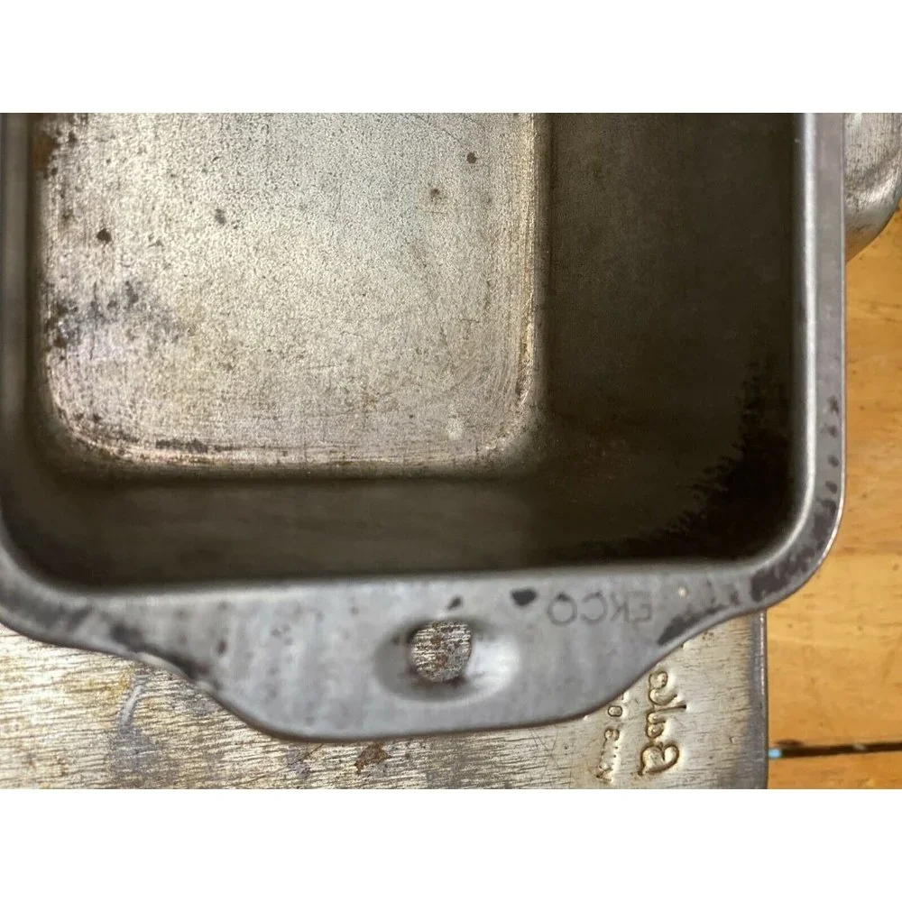 Vintage Bake King EKCO Tin Loaf Pan Set 3 Piece Farmhouse Rustic‎ Bakeware